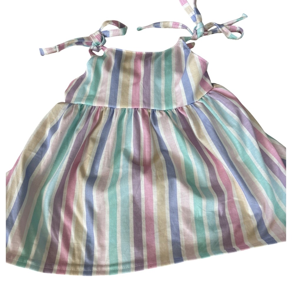 Abby & Evie Girls‎ Pastel Stripe Tie Shoulder Top Size 2